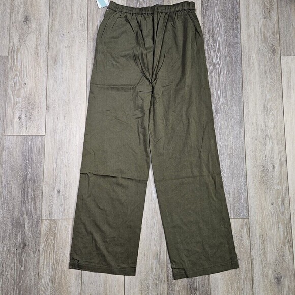 Abound Straight Leg Elastic Waist Pull On Pants Army Green Women's Small NWT - Picture 7 of 9